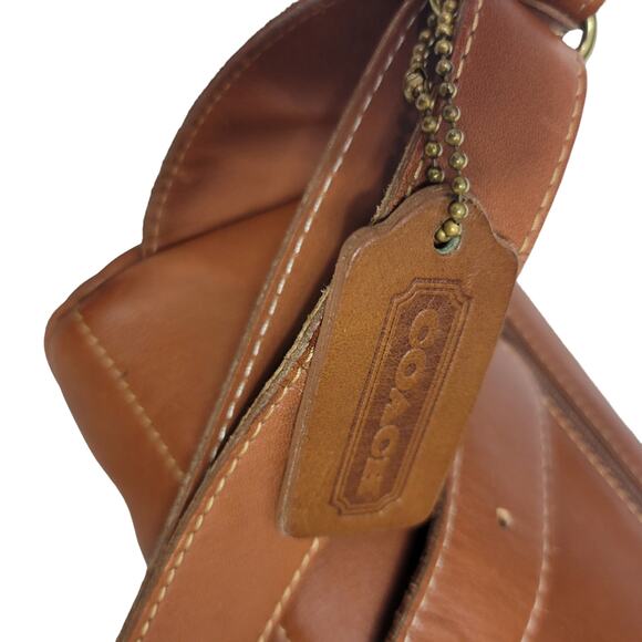 Vintage Coach Fanny Pack Brown Leather Waist Pouch Bum Belt Bag Adjustable Small - Picture 11 of 16